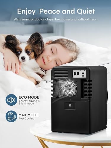 FOHERE Mini Frigo 2 in 1, Frigorifero Portatile da 15 Litri con Funzione di Raffreddamento e Riscaldamento, 12V DC/220V AC per Auto, Uffici e Camere da Letto, Modalità Eco & Max - 5