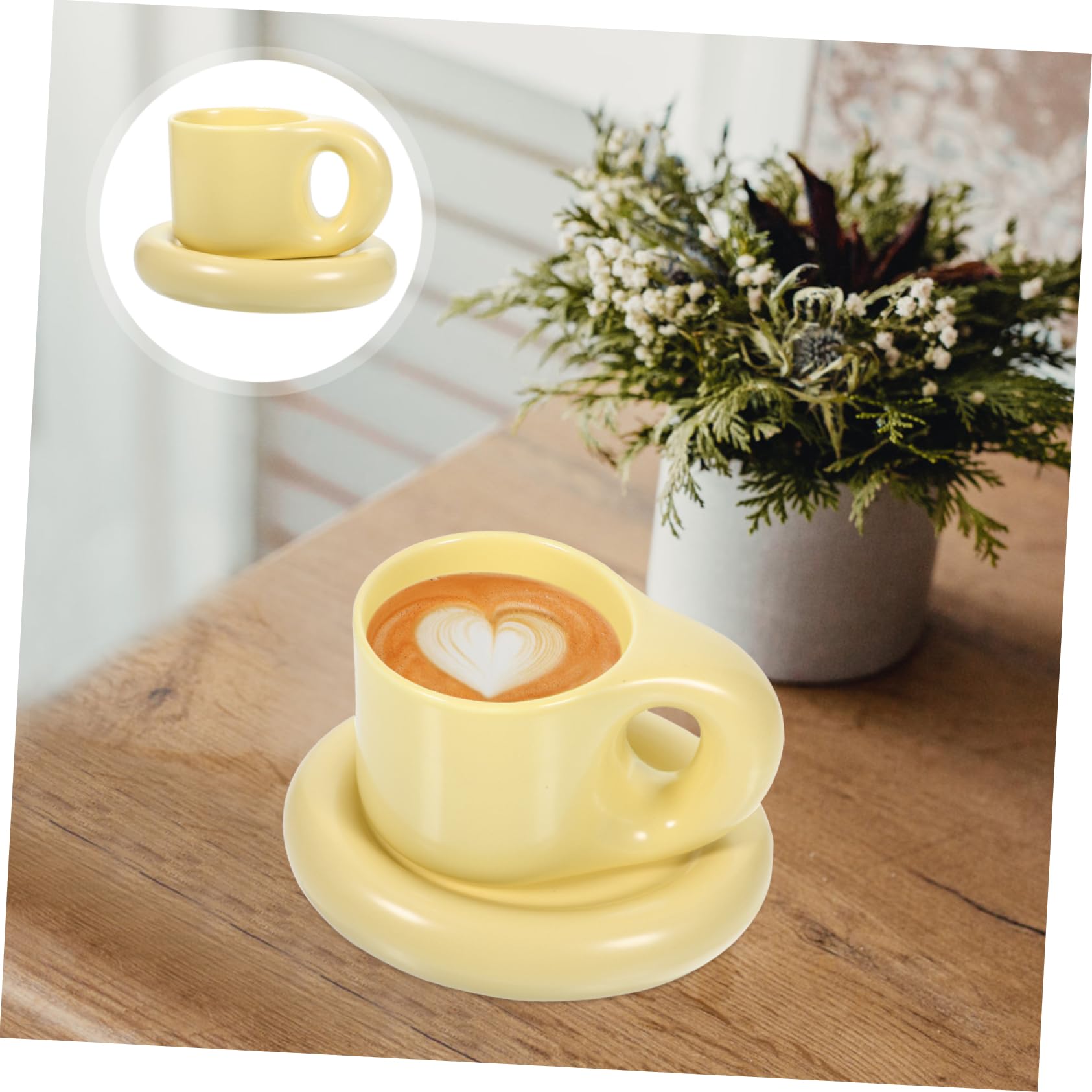 Garneck Keramik Kaffee Tasse Mit Unterteller Für Heiße Getränke Schlicht Und Stilvoll Praktisch Für Täglichen Gebrauch