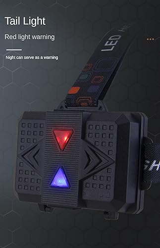 Miniatura 2 de Linterna frontal recargable de 150000 lm, lámpara de cabeza brillante, 40H tipo C cable ajustable para exteriores, 4 modos de luces para frente,