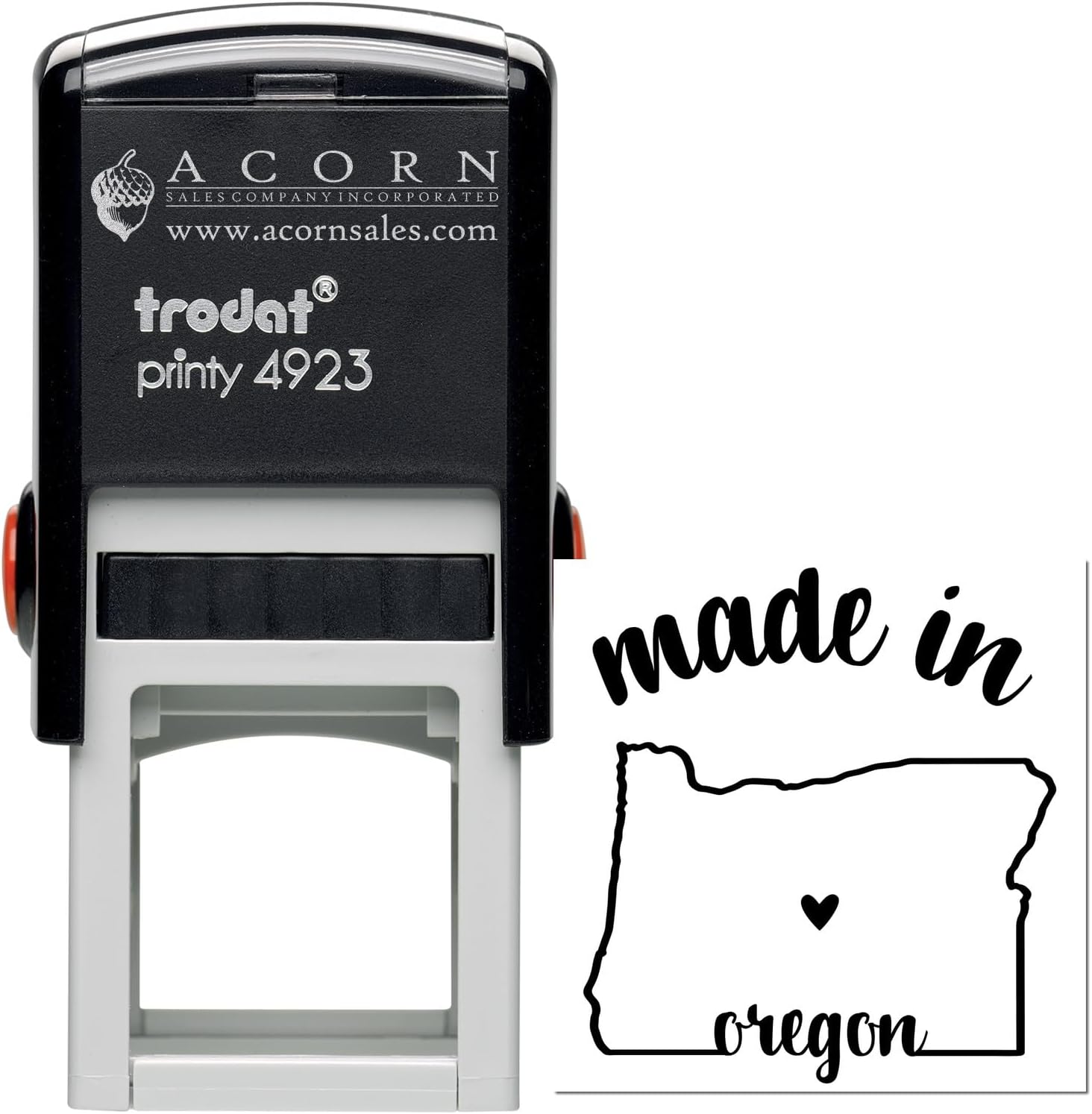 Small Self-Inking Made in Oregon Stamp - 1-3/16 Size - Oregon Residents & Makers - Made in OR Stamp for Crafting, Labeling, and Personalization - Handcrafted in Oregon, Customized Stamp
