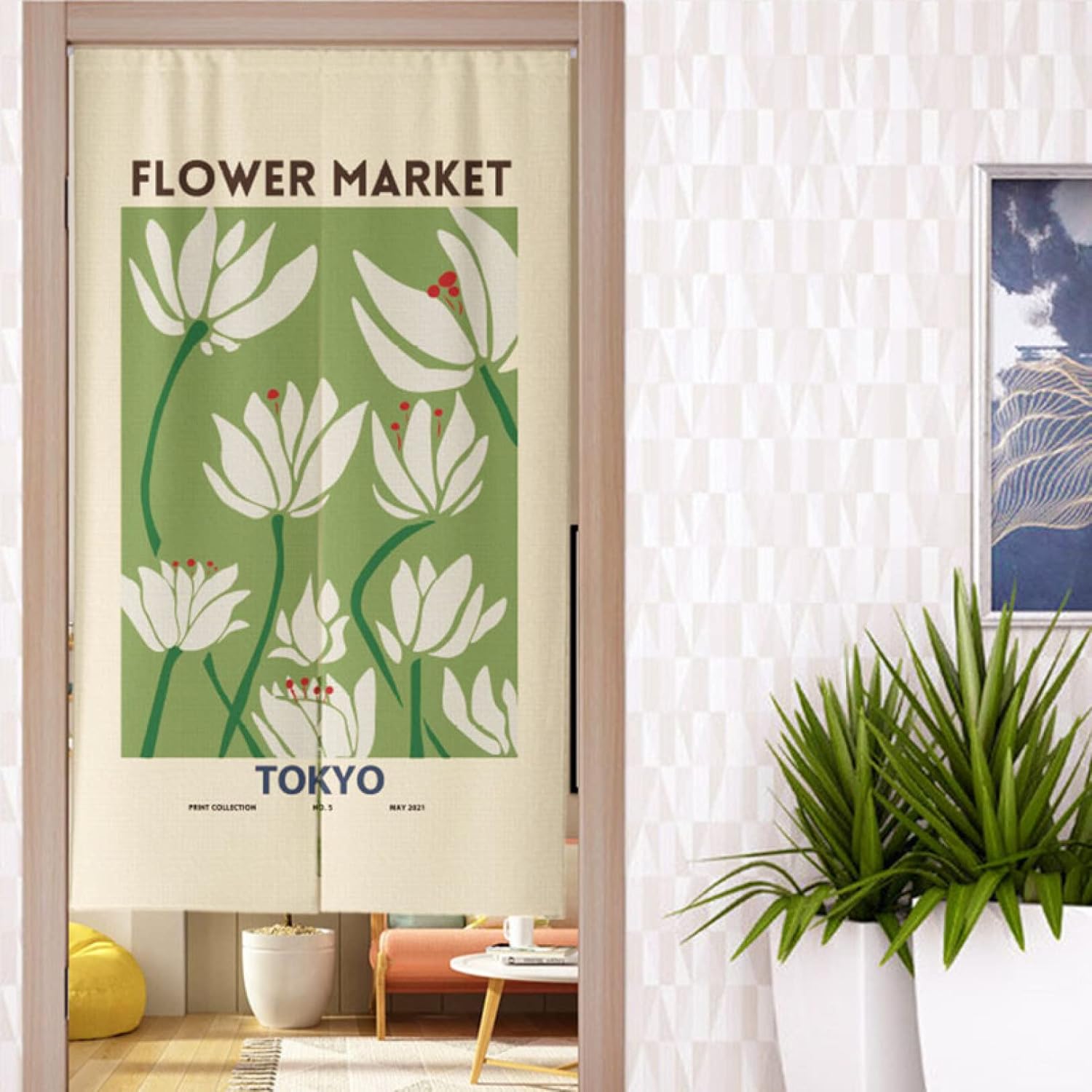 のれん 北欧 おしゃれ ロング丈 カラー8 間仕切り カーテン 目隠し モダン カーテン 可愛い 長め ロング 洗える モダン 90