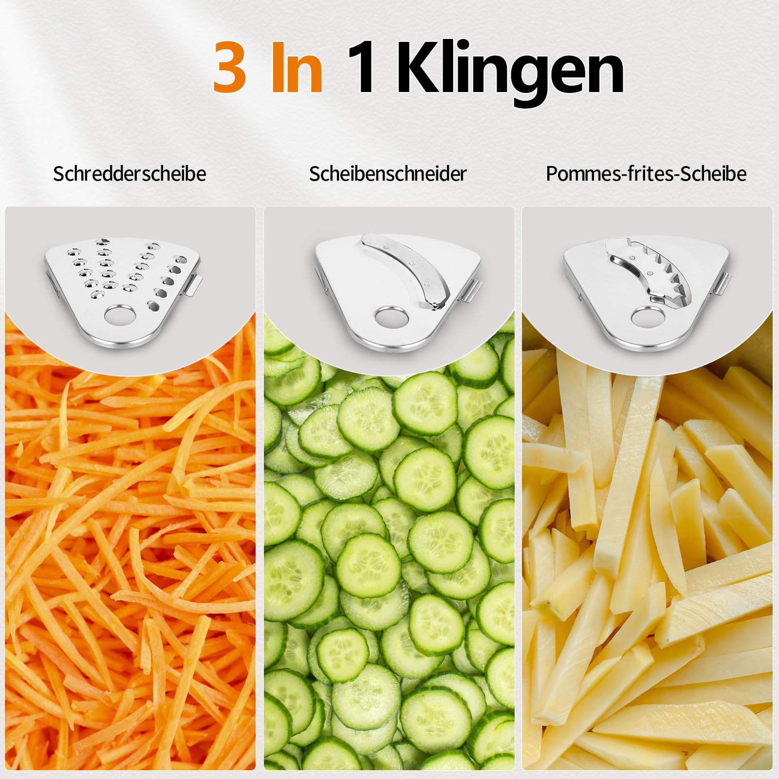 Camic Küchenmaschine 1500W Food Processor mit 2.5L Schüssel, mit 6 Programmen, Hacken, Schneiden, Mixen – Inkl. Zubehör, für die Küche zu Hause – Upgrade-Zubehör