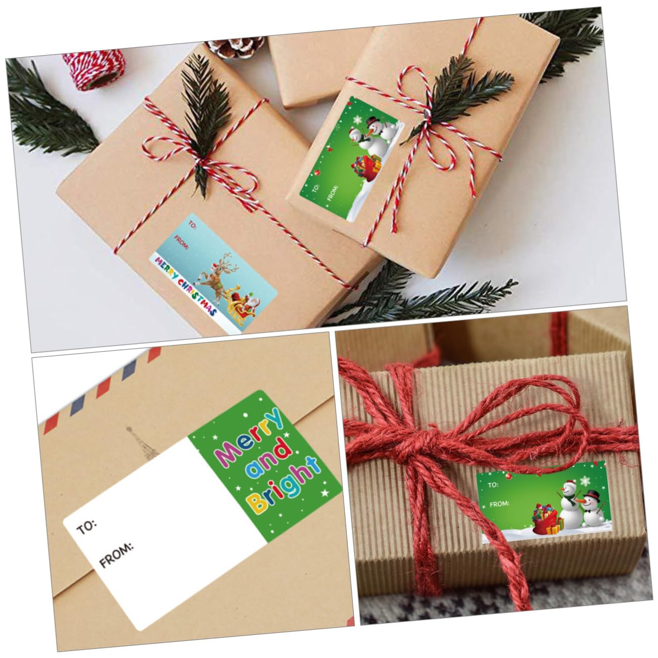 NUOBESTY 2 Set Adesivi Natalizi Adesivi Per Etichette Alimentari Etichette Adesive Decalcomanie Per e Natalizie Vacanza Adesivo Sigillante io 2 * 2