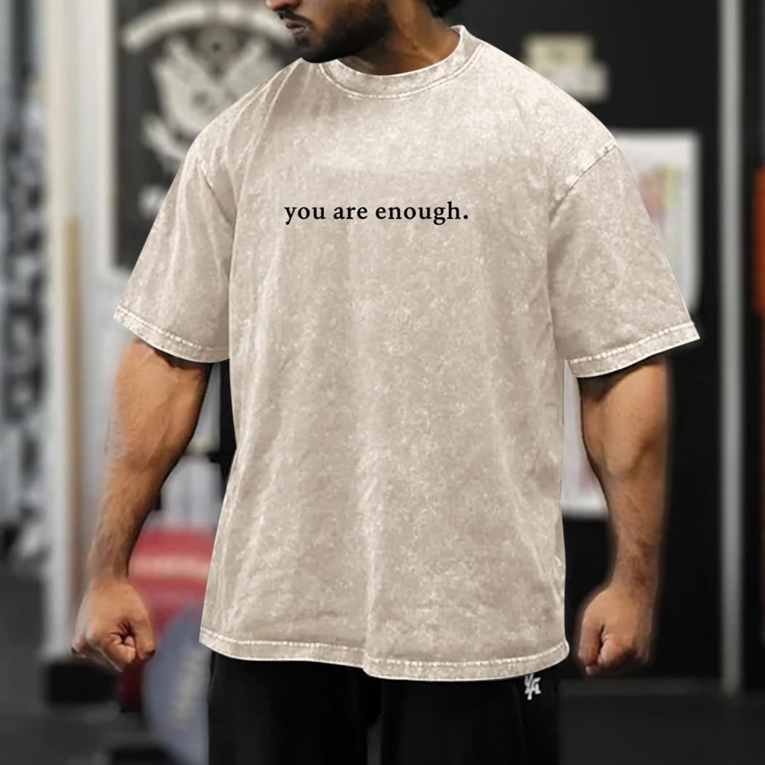 Dear Person Behind Me Shirt You are Enough Tshirts for Men Oversized Inspirational Positive Tees Vintage Graphic Tops - Image 4