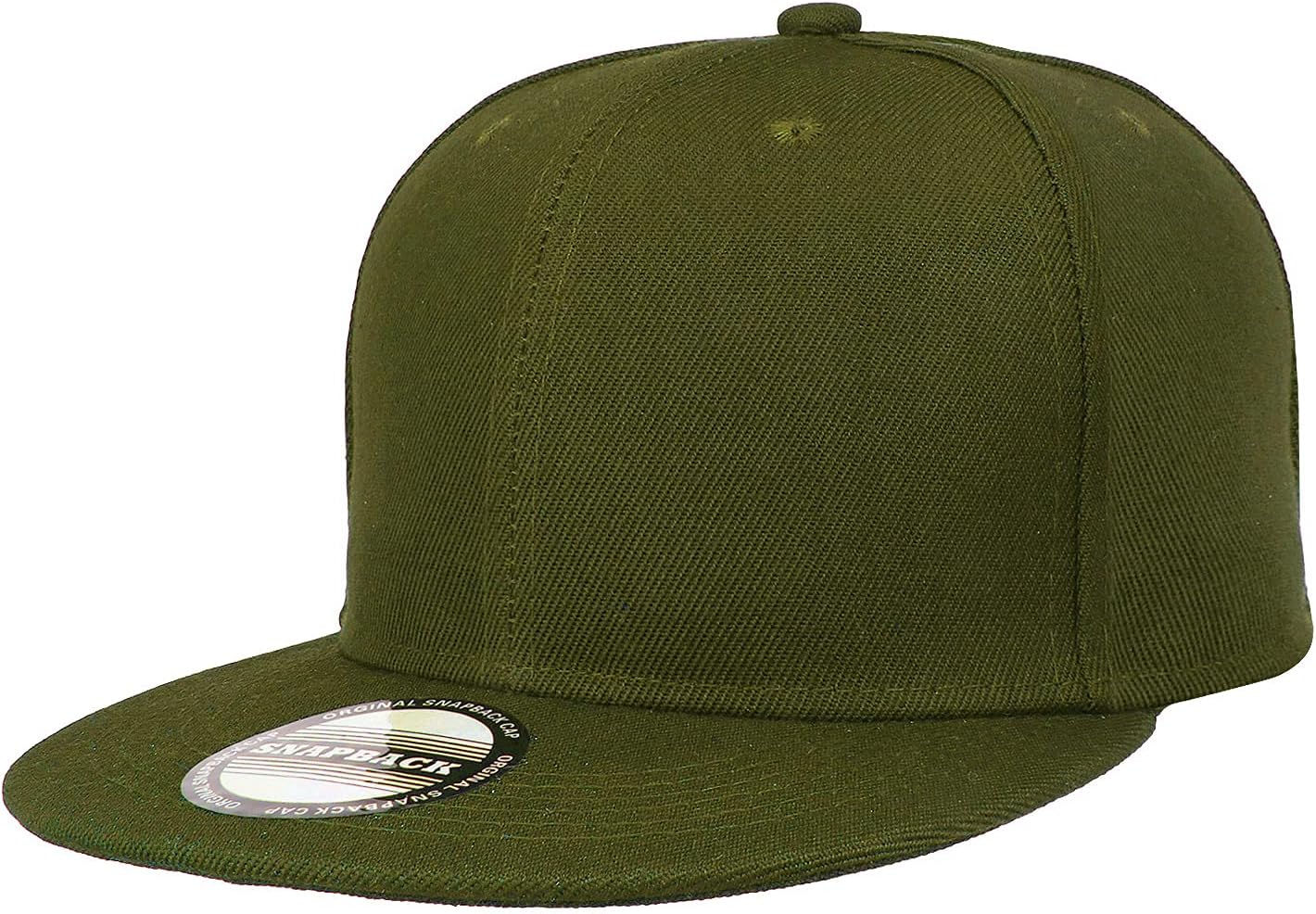 Classic Snapback Hat Cap Hip Hop Style Flat Bill Blank Solid Color Adjustable Size