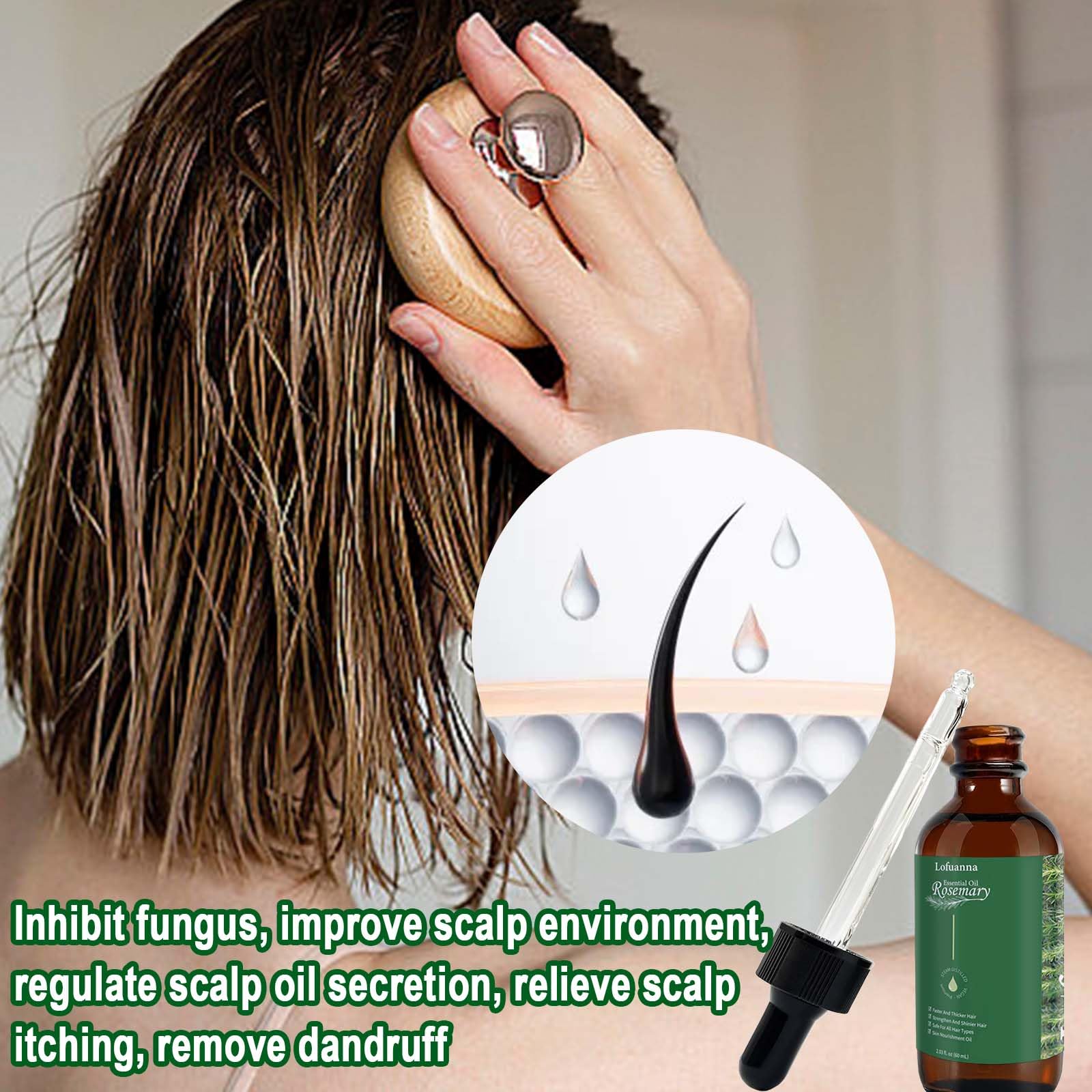 Rosemary Oil For Hair Growth,Rosemary Essential Oil for Eyelashs Eyebrows,Body Massage,Hair Growth Oil,Rosemary Oil Promote Blood Circulation,Nourishes The Scalp,Prevent and Improve Hair Loss - Image 4