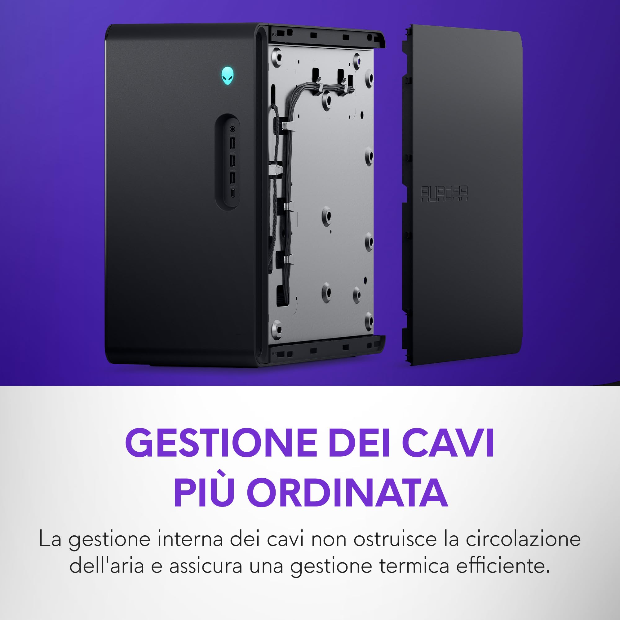 Alienware Aurora Desktop ACT1250, Intel Core Ultra 7 265KF, Windows 11 Home | NVIDIA GeForce RTX 5070 12GB GDDR7, 32GB DDR5 RAM, 1TB SSD, Wi‑Fi, Bluetooth, Ethernet 2.5G, Pronto per gaming