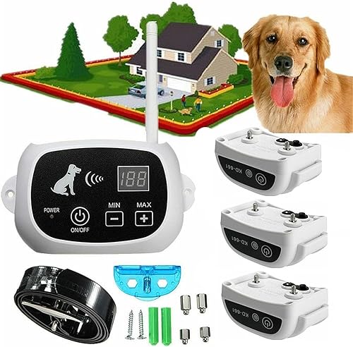 Sistema inalámbrico de contención para mascotas, valla de perro segura y eficaz, valla inalámbrica eléctrica con control remoto, receptor de collar