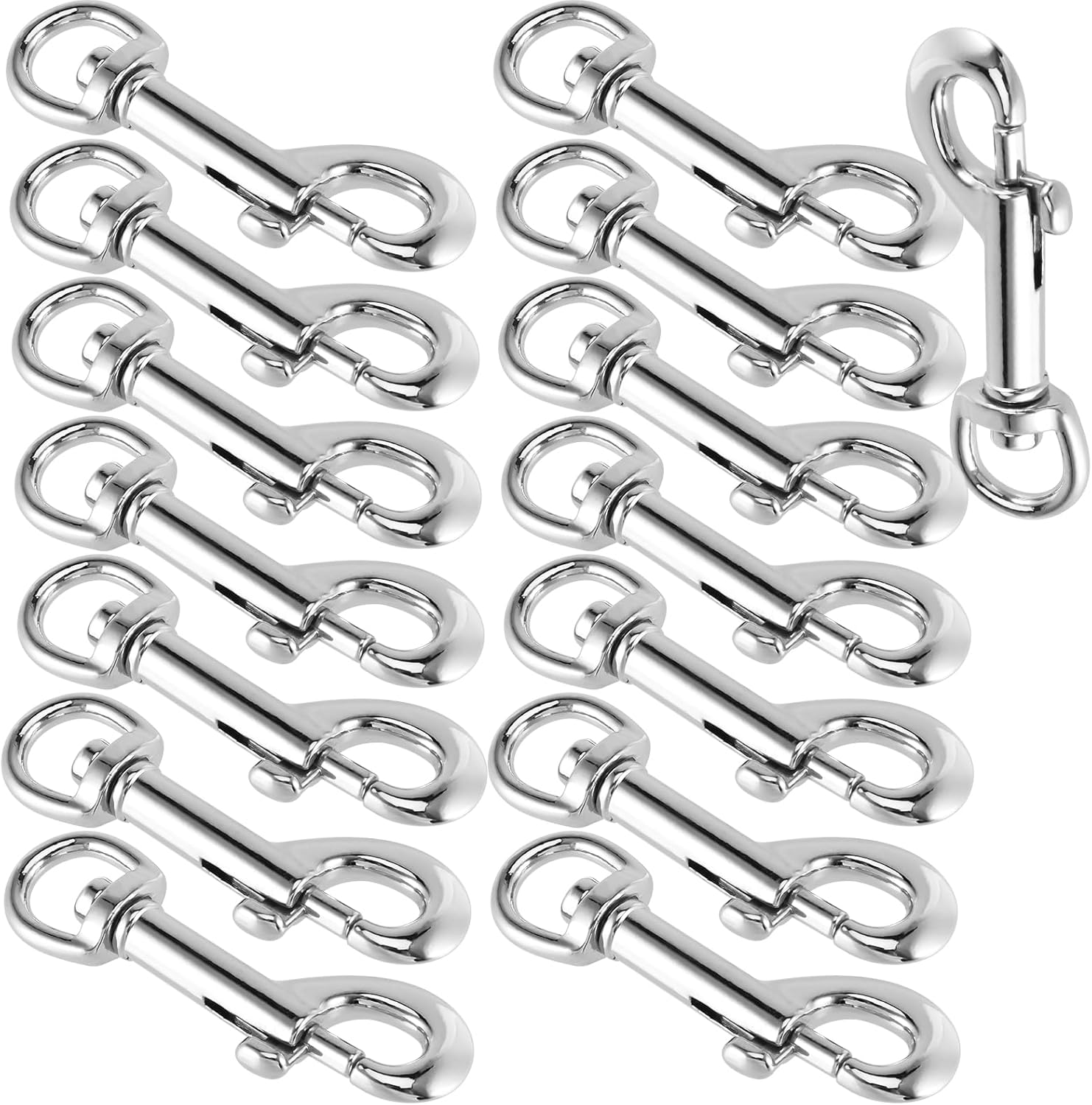 HOZEON 15 Pcs 3.5 Inch Swivel Eye Bolt Snap Hook, Heavy Duty Single Ended Snap Clips, Metal Swivel Snap Clips for Keychain, Flag, Clothes Line, Camera Strap, Clothesline