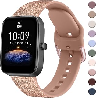 AK Band for Amazfit GTS 4 / GTS 4 Mini / GTS 3 / GTS 2 / GTS 2e / GTS 2 mini / GTS / GTR mini Bands, 20mm Soft Replacement Sport Strap for Amazfit Bip 3 / Bip 3 Pro / Bip U Pro / Bip / Bip Lite / Bip S / Bip S lite / Bip U Smart Watch Women Men