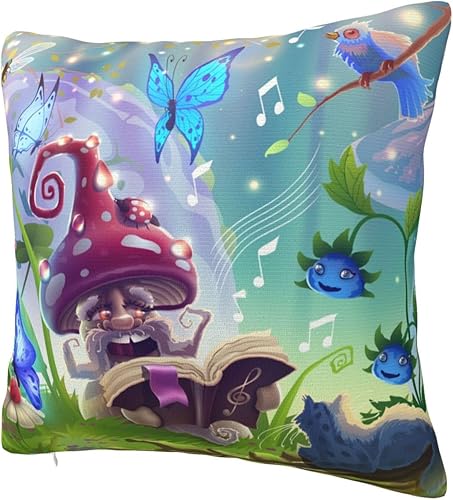 Miniatura 2 de YIPOCH Fundas de almohada con diseño de hongos y mariposas 26 x 26 pulgadas, fundas de cojín decorativas para sofá, fundas para cojines de sala,