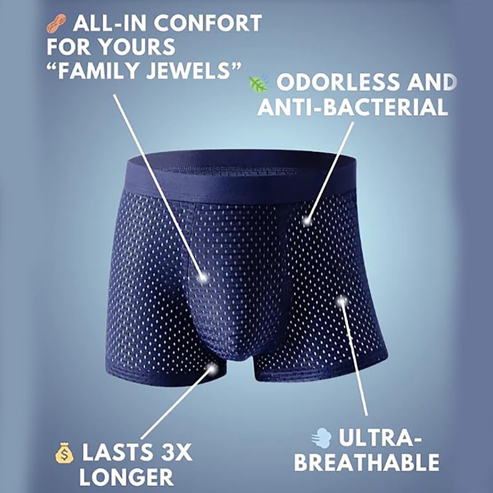 Boxer Boxhero, Boxer Boxhero en Fibre de Bambou, sous-vêtements Respirants en Nylon pour Hommes