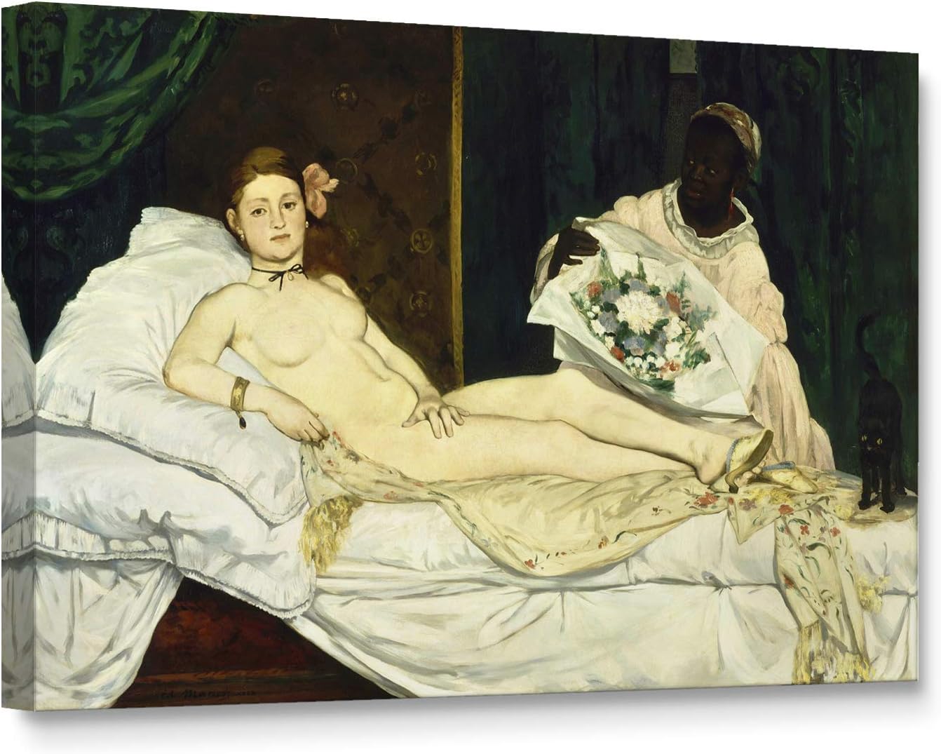 Niwo ART - A Sunday Afternoon on the Island of La Grande Jatte, World's Most Famous Paintings Series, Canvas Wall Art Home Decor, Gallery Wrapped, Stretched, Framed Ready to Hang (24"x16"x3/4")