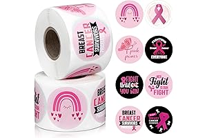 Charming 1000 Pcs Breast Cancer Stickers Roll for Awareness