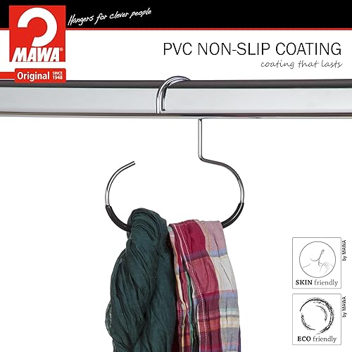 Miniatura 3 de Mawa Reston Lloyd - Gancho antideslizante para colgar ropa U61 para bufandas, juego de 2, color negro