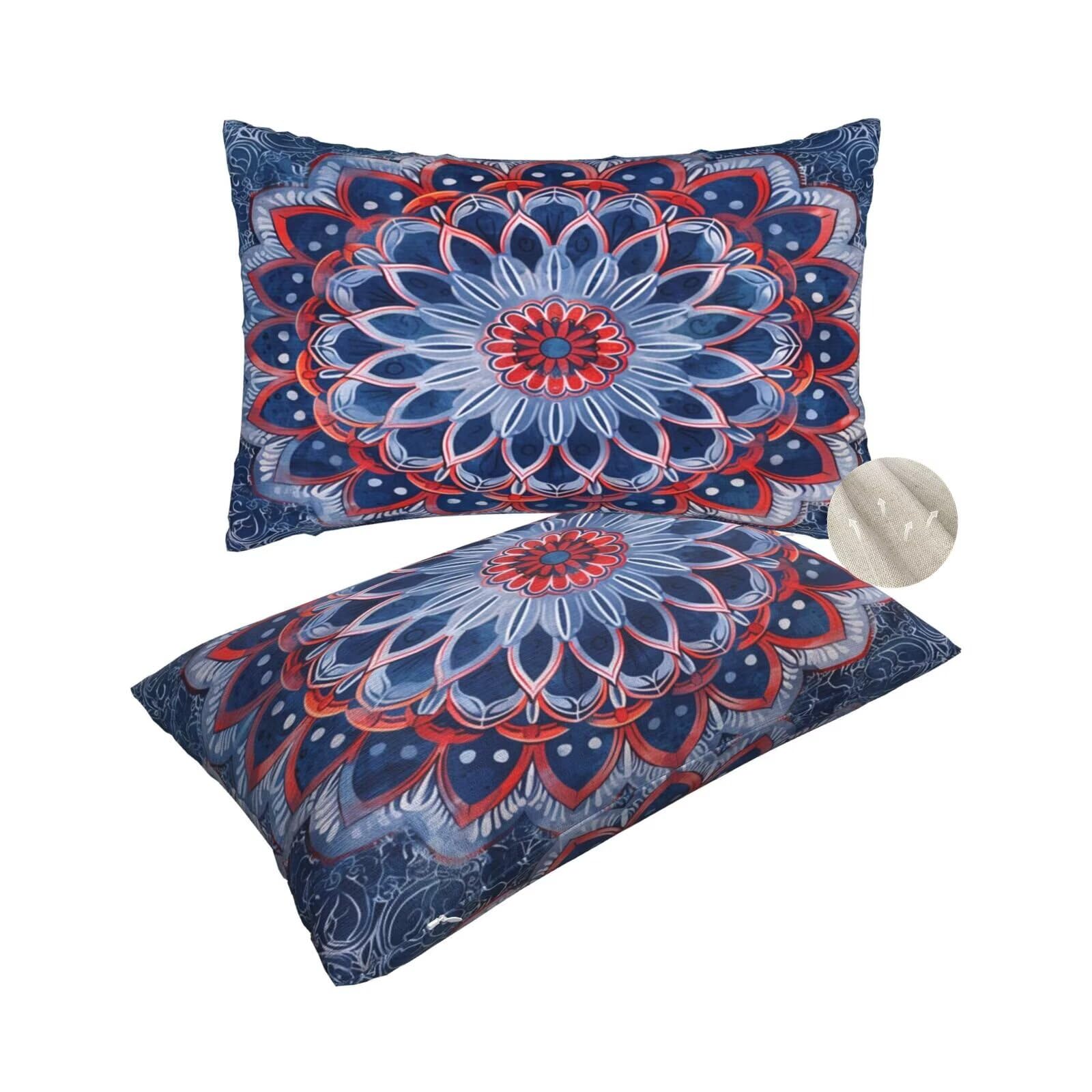 Coussin décoratif mandala taie d'oreiller 40x70 haut de gamme lot de 2 perses