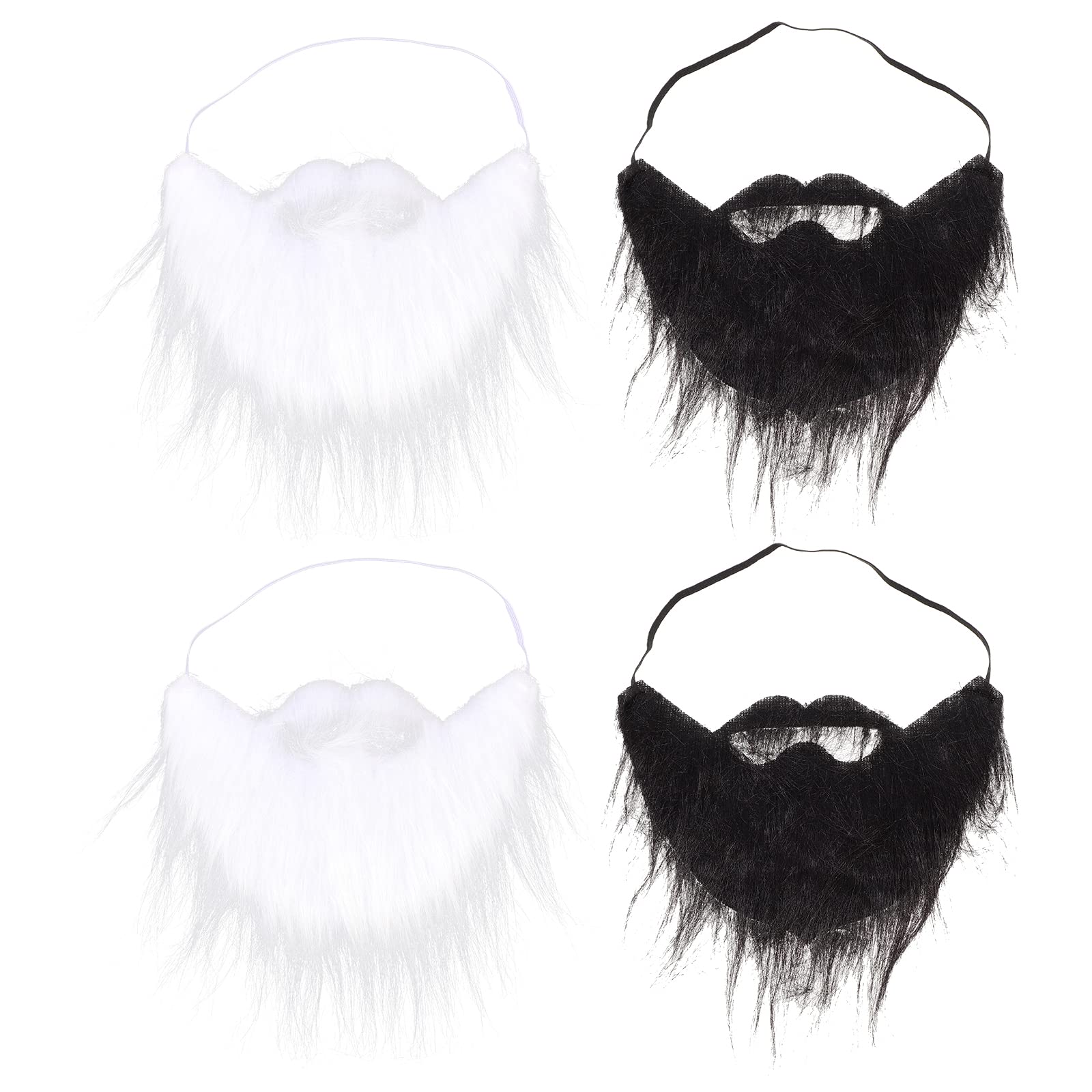 4 Barbas Falsas Para Adultos – Negro Y Marrón – Tamaños 13x10 Y 10x12 Cm – Accesorios Para Halloween, Teatro Y Cosplay