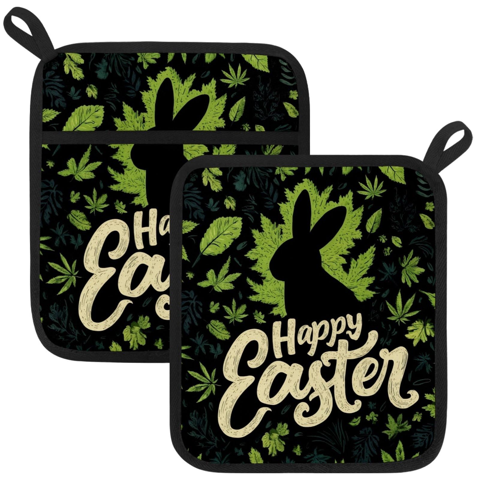 VAPOKF Easter Kitchen Hot Pot Holder, Pot Holders Heat Resistant Pot Holder with Pocket Heat Resistant Trivets for Hot Pans Cotton Pot Mitts for Kitchen Cooking Baking