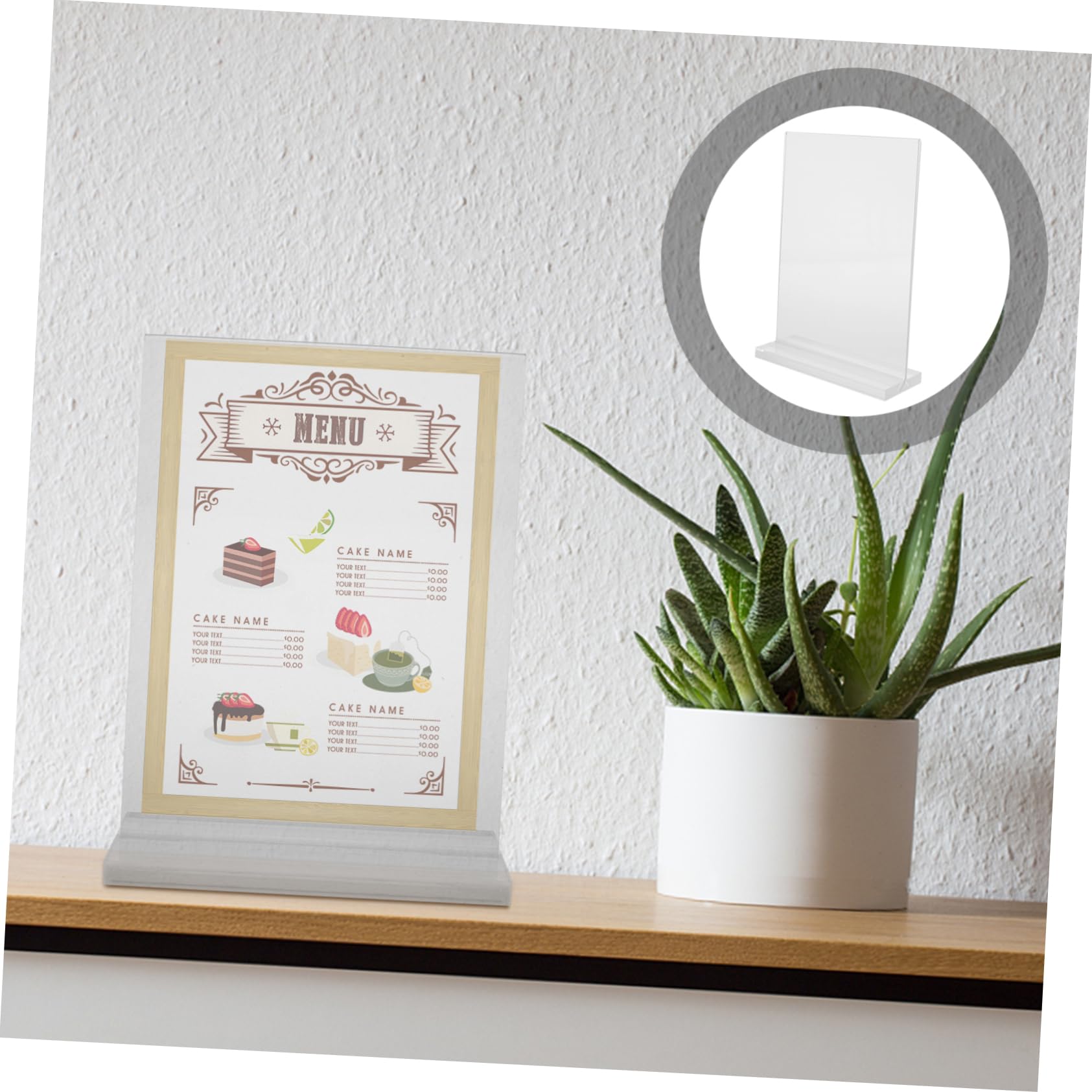 Soporte de Letrero Transparente de Acrílico Doble Cara 6 Uds | 17, 8 X 12, 8cm, Alta Transparencia y Fácil Limpieza, para Bodas y Hoteles