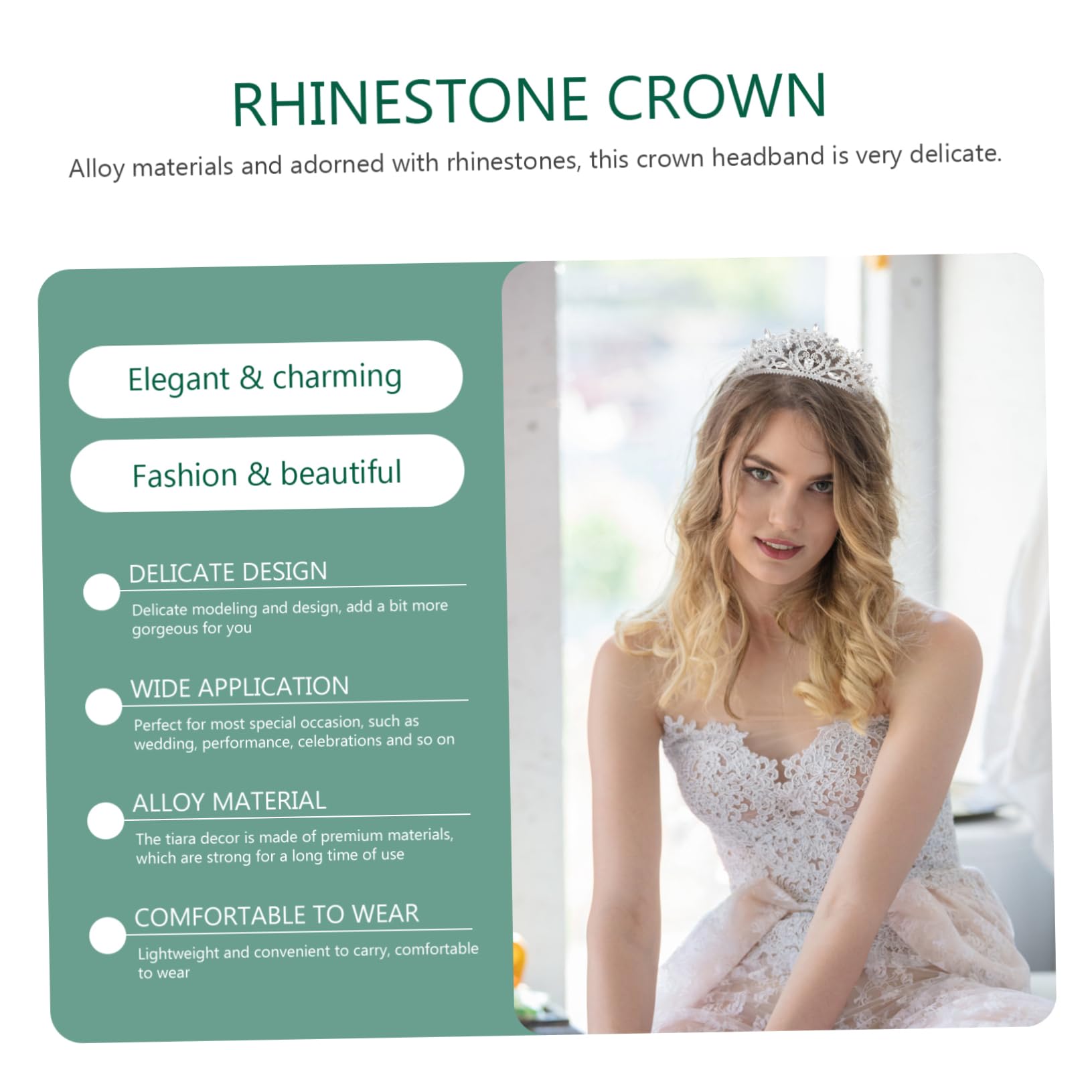 Coroncina Cristallo per Sposa Accessorio per Matrimonio e Feste e Resistente Adatto Cerimonie e Celebrazioni per Bride e Damigelle