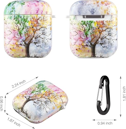 Vista 37 de Cutebricase Funda para Airpods, Paris Tower Airpod Funda protectora rígida para Apple AirPods 2 y 1 con llavero compatible con carga inalámbrica