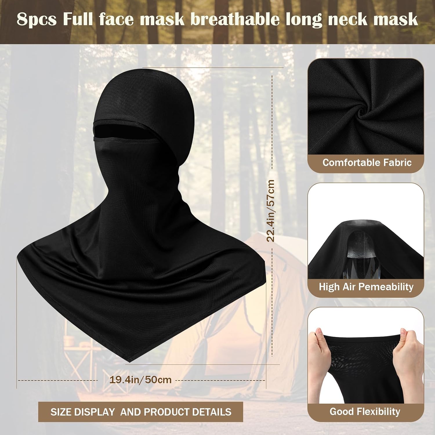 Balaclava Full Face Masks Summer Balaclava Long Face and Neck Cover Breathable Sun Protection for Men Women
