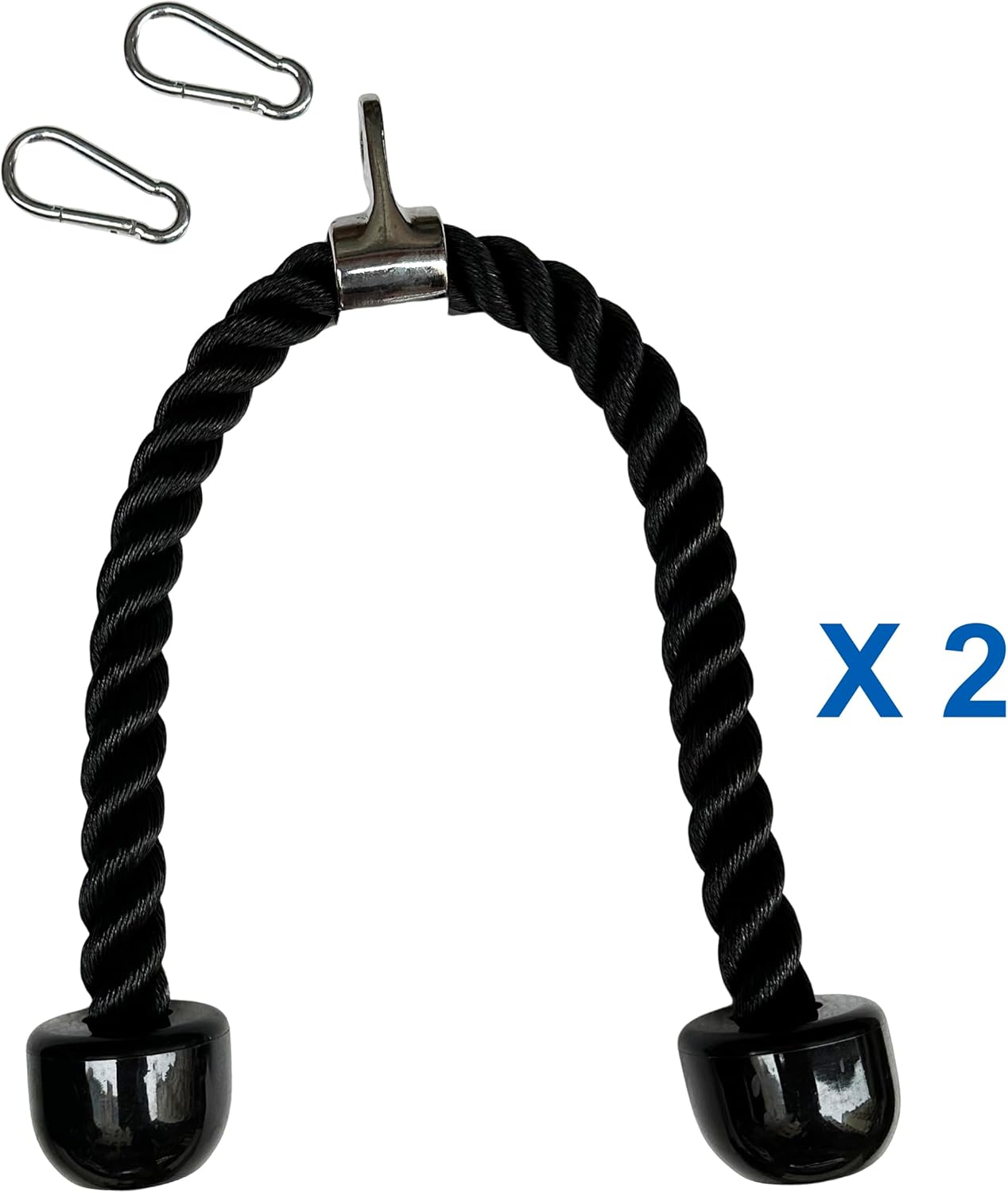 qibylift 27 Inch Tricep Rope Cable Attachment Heavy Duty Nylon Braided Gym Rope for Cable Machine LAT Pull Down Face Pulls Tricep Pushdowns Premium Fitness Accessories for Home Gym