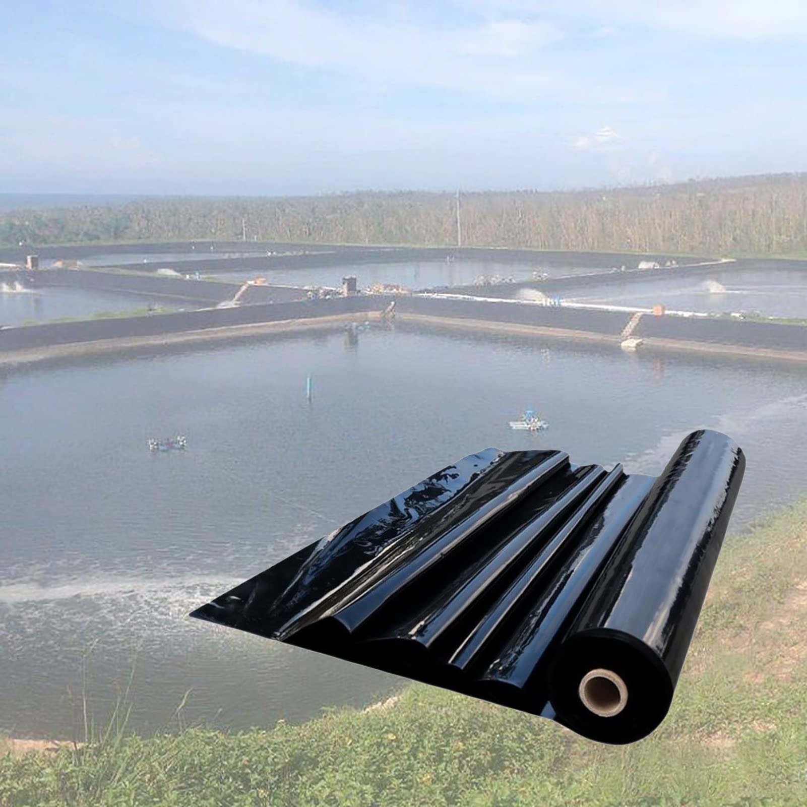 Rivestimento per laghetto da 2,0 mm, sicuro per pesci e piante, resistente ai raggi UV e alle intemperie, ideale per laghetti, fontane e giardini acquatici, 1 m x 1 m