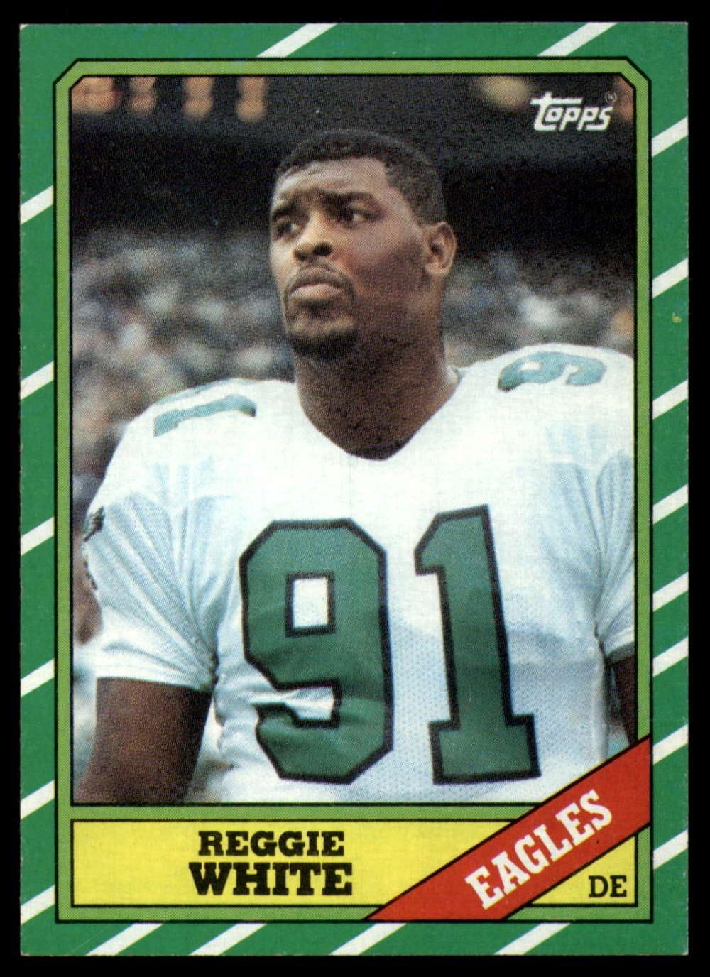 1986 Topps Football #275 Reggie White RC Rookie Philadelphia Eagles Official NFL Trading Card (Stock Photo Used - Centering varies, NrMt or better otherwise)