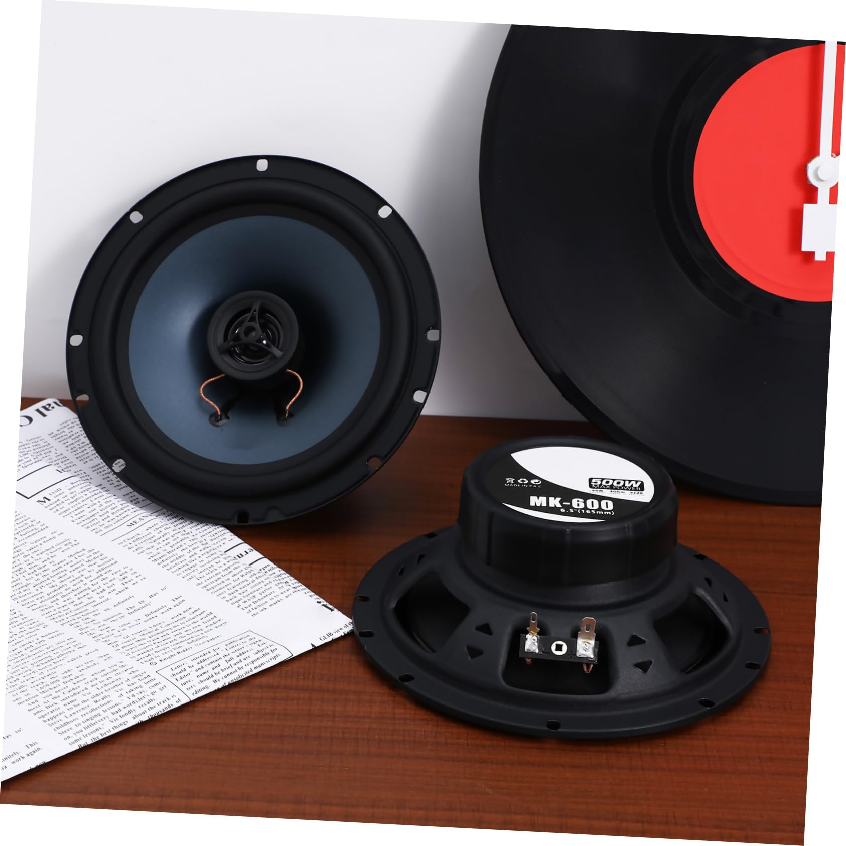 IMIKEYA Altavoces Coaxiales para Coche 6,5 Pulgadas Graves Potentes y Construcción Plástica para Sistema Estéreo De Componentes Compatible Instalación Puerta, Uso Diario y Sonido Equilibrado