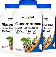 Vista 7 de Nutricost Glucomanano 1,800 mg por porción, 180 cápsulas, fuente de fibra natural, sin OMG, sin gluten