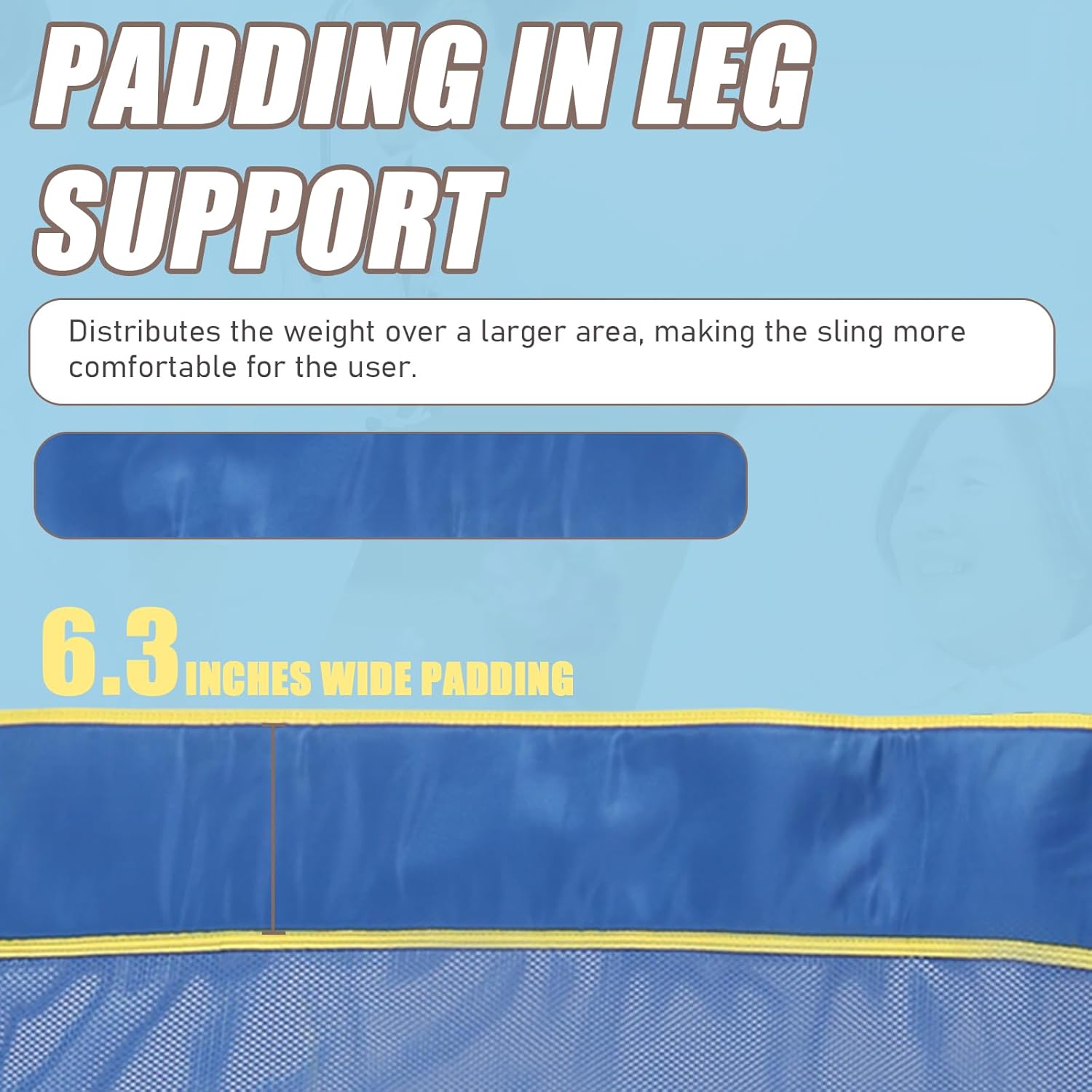 Full Body Patient Lift Sling for Senior/Elderly/Caregiver/Elderly/Disabled/Bedridden to Transfers | Repositioning | Lifting,with 1pc Laundry Bag (Blue, Small)