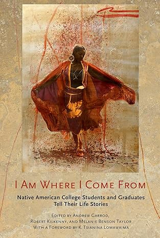 Book cover with a photo of a Native American dressed in a flowing dark orange cloak.  She has outstretched arms.