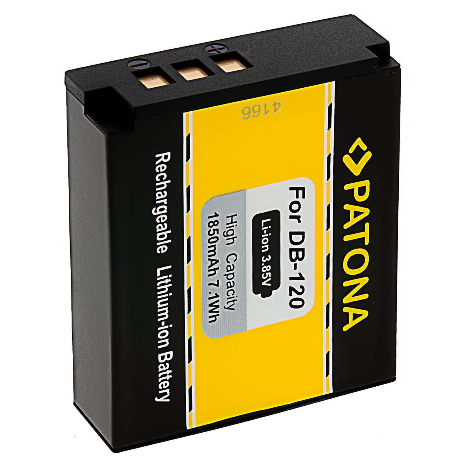 PATONA Batteria per Ricoh GR IV – ricambio per Ricoh DB-120 (1850 mAh Li-Ion) – con protezione da sovraccarico e cortocircuito – batteria di scorta per street photography e viaggi