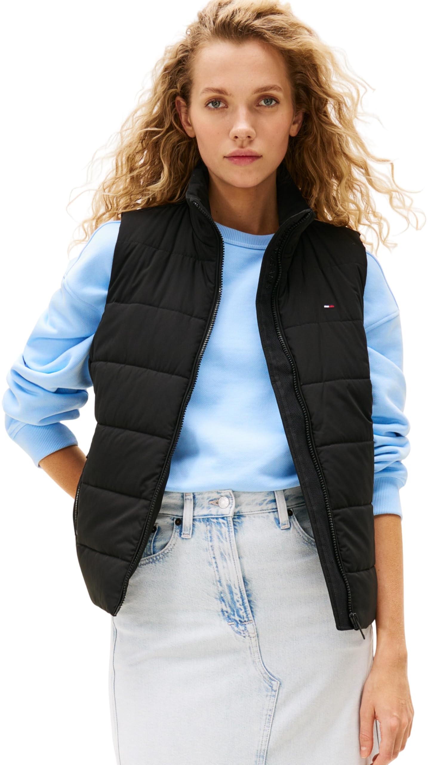 Tommy Jeans Damen Weste Padded mit Stehkragen