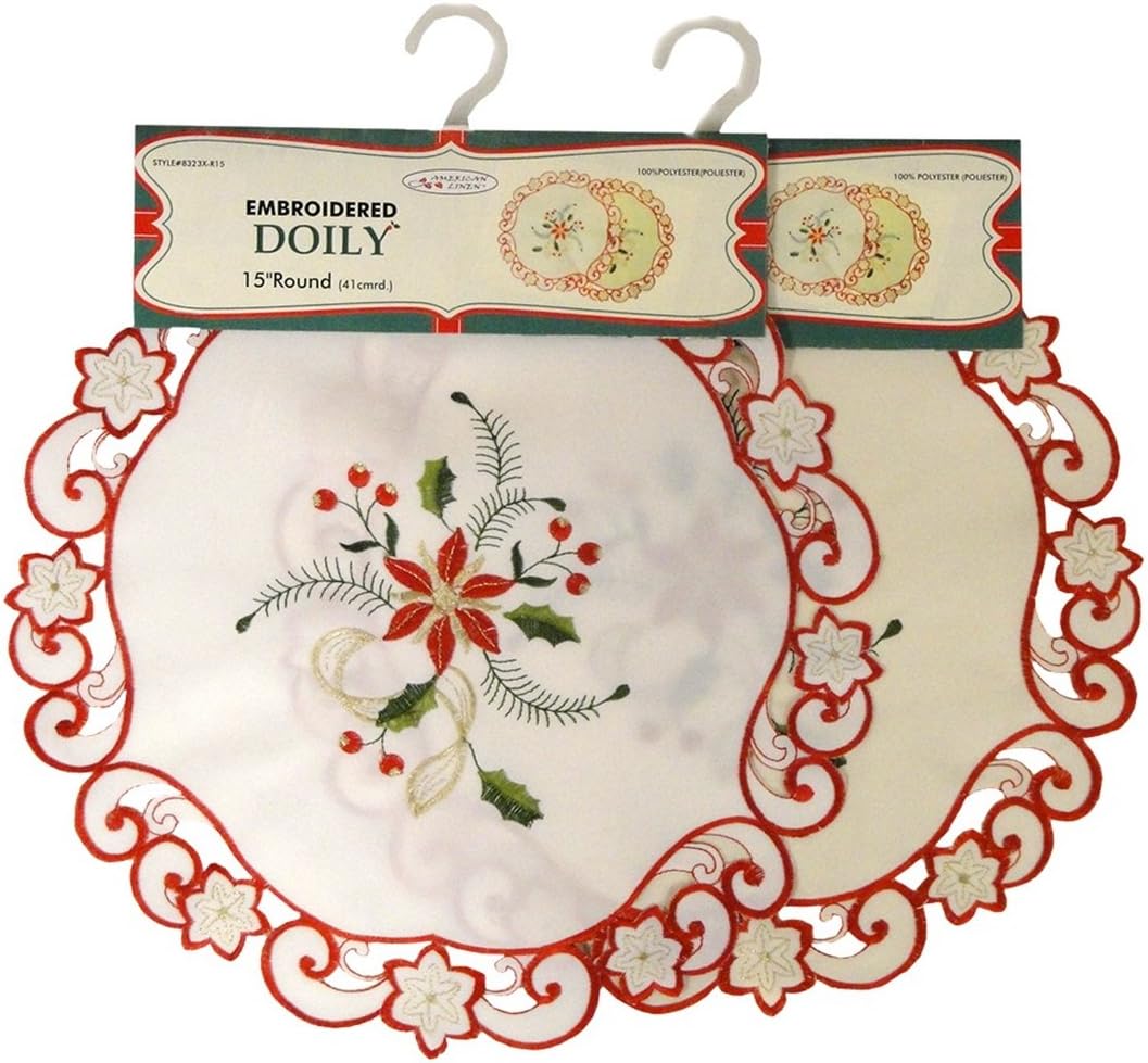 Embroidered Table Runner (white, 16x36) Home & Kitchen