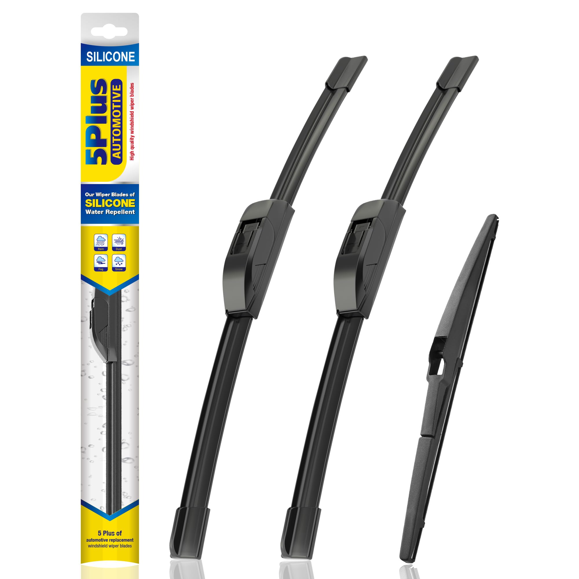 5 PLUS Silicone Windshield Wipers Fits Chevy HHR 2006-2011 (3 PACK) | 18"+18"+11",Long-Lasting Silicone Wiper Blades,All-Weather Durability,Streak-Free Wiping,Clear Visibility in Harsh Weather