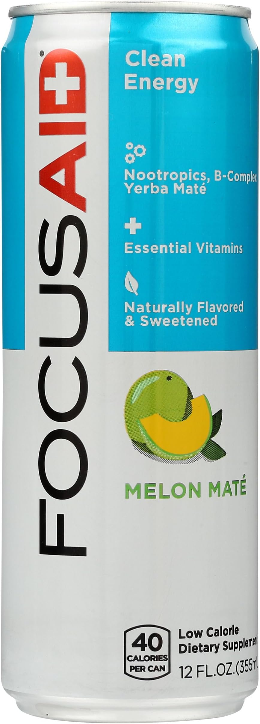FOCUSAID Energy Blend | Nootropics Drink for Brain Fuel | Alpha-GPC, GABA, B-Complex, Yerba Mate, Green Tea | 100% Clean |100mg Natural Caffeine | 12-oz. can