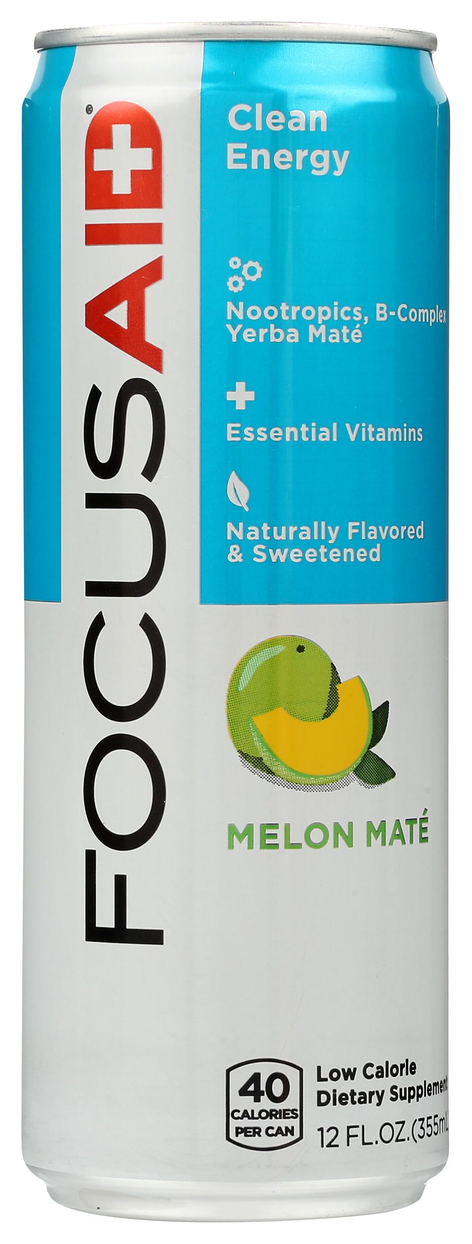 FOCUSAID Energy Blend | Nootropics Drink for Brain Fuel | Alpha-GPC, GABA, B-Complex, Yerba Mate, Green Tea | 100% Clean |100mg Natural Caffeine | 12-oz. can