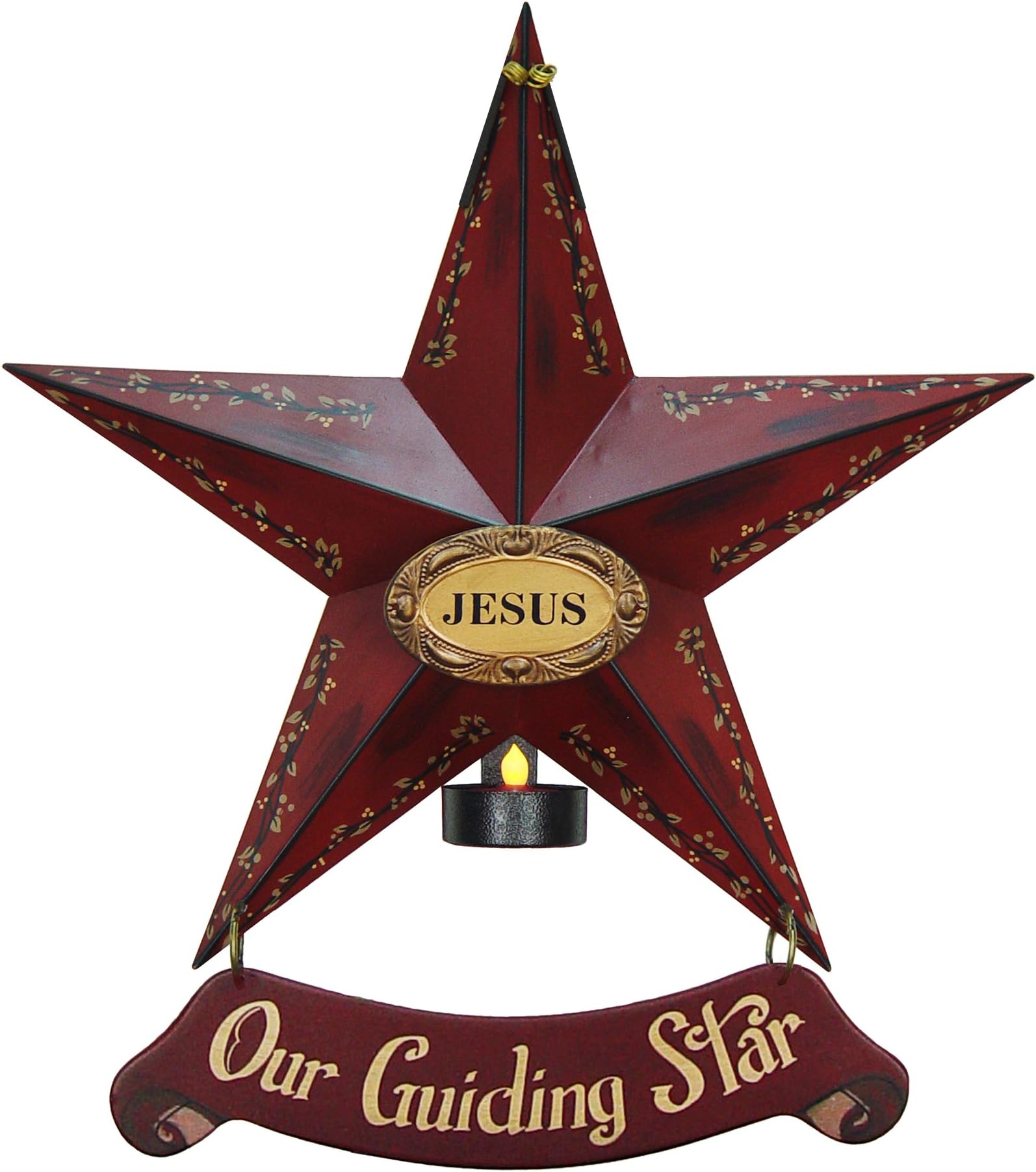 The Craft Room 10373 Freeform Designs Jesus Star with Banner-Our Guiding Light, Metal Star with Reversible Banner