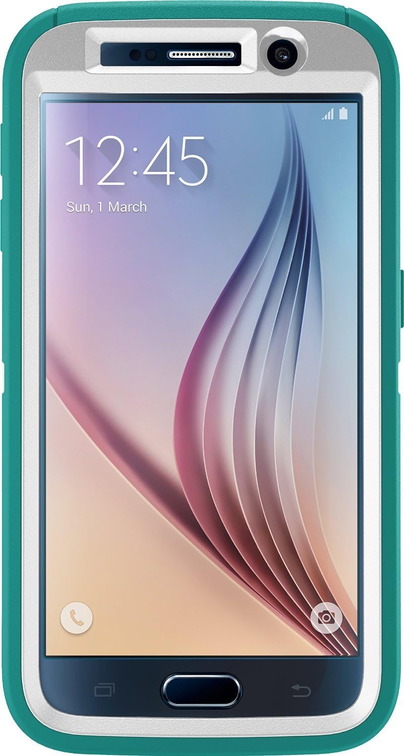 Otterbox Defender Series Case for Samsung Galaxy S6, Retail Packaging, White/Light Teal Blue