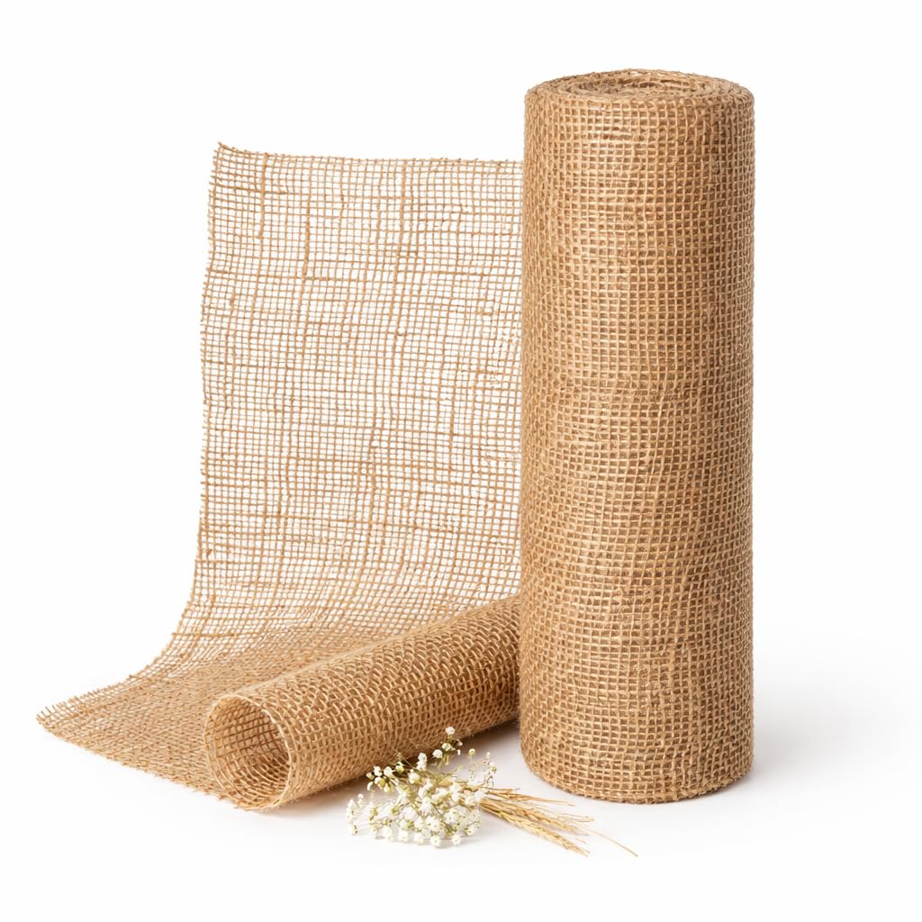 Floralcraft® Hessian Table Runner Roll 90cm x 5m – Rustic Jute Burlap Fabric for Weddings, Parties & DIY Crafts