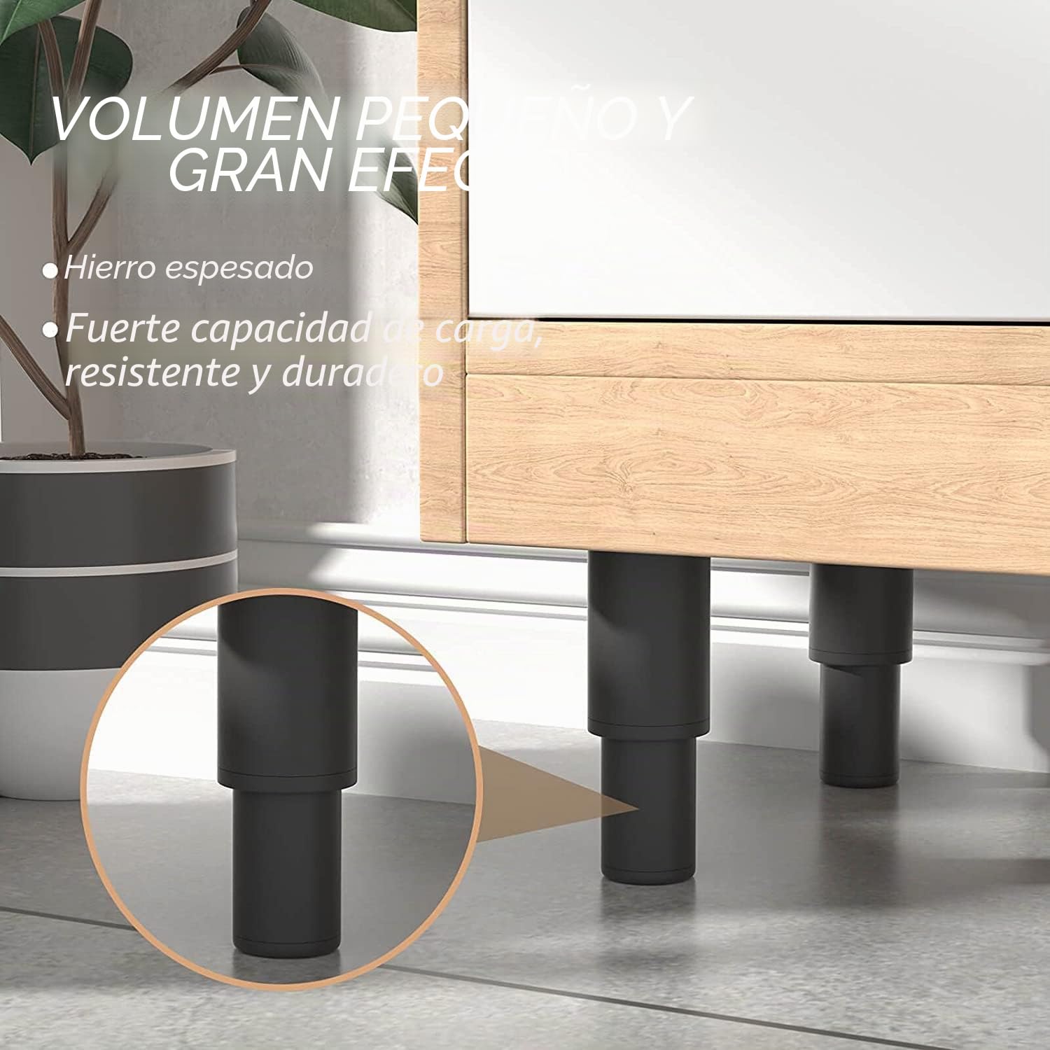 4 piezas de patas de muebles de metal blanco 40-70 cm, patas ajustables para muebles, altura ajustable, soporta hasta 800 kg, patas para muebles para televisor, sofá, silla de profesor