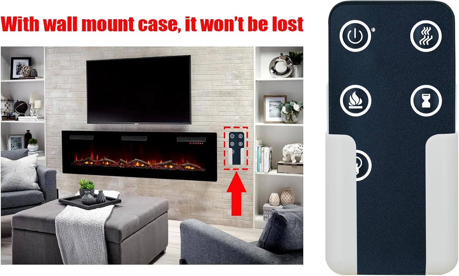 Replacement Remote Control for Northwest Electric Fireplace Heater 80-2000A-42 80-2000A-54-NH 80-2000A-36 80-2000A-54 80-2000A-54-SS 80-2000A-36-WHITE