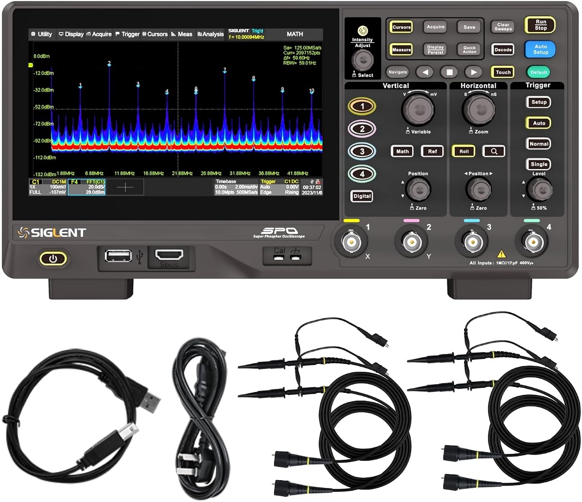 Tecnologías SDS804X HD 70 MHz 12 bits Osciloscopios digitales 4CH