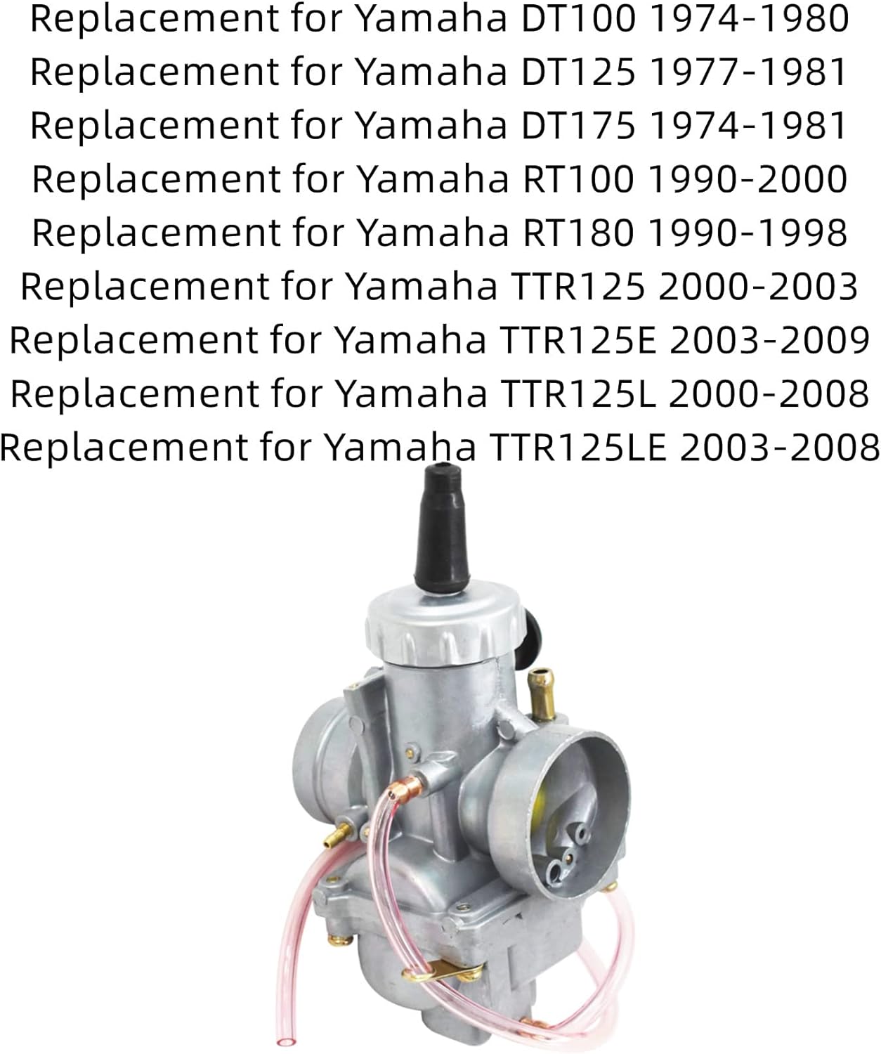GXYWADY Motorcycle Carburetor VM24mm Carb Replacement for Yamaha DT100 DT125 DT175 RT100 RT180 TTR125 TTR125E TTR125L TTR125LE