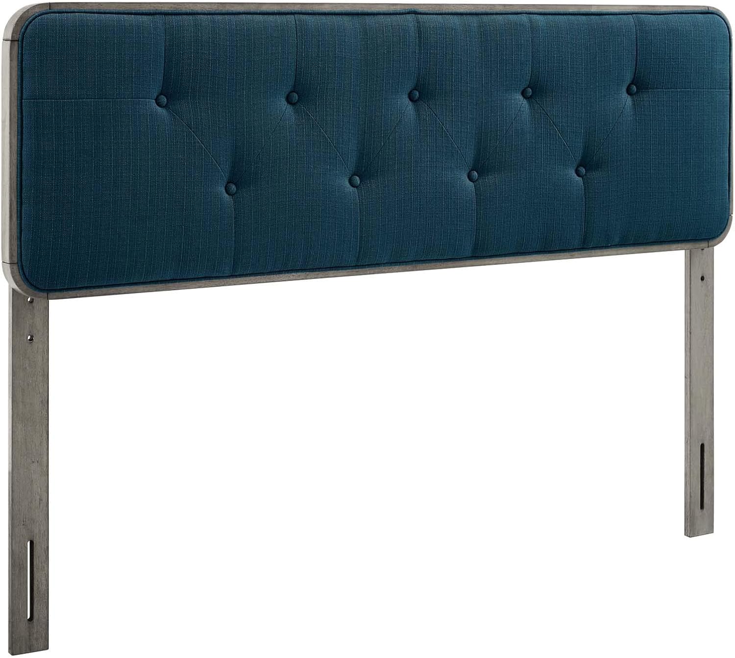 Modway Collins Tufted Twin Fabric and Wood Headboard in Gray Azure