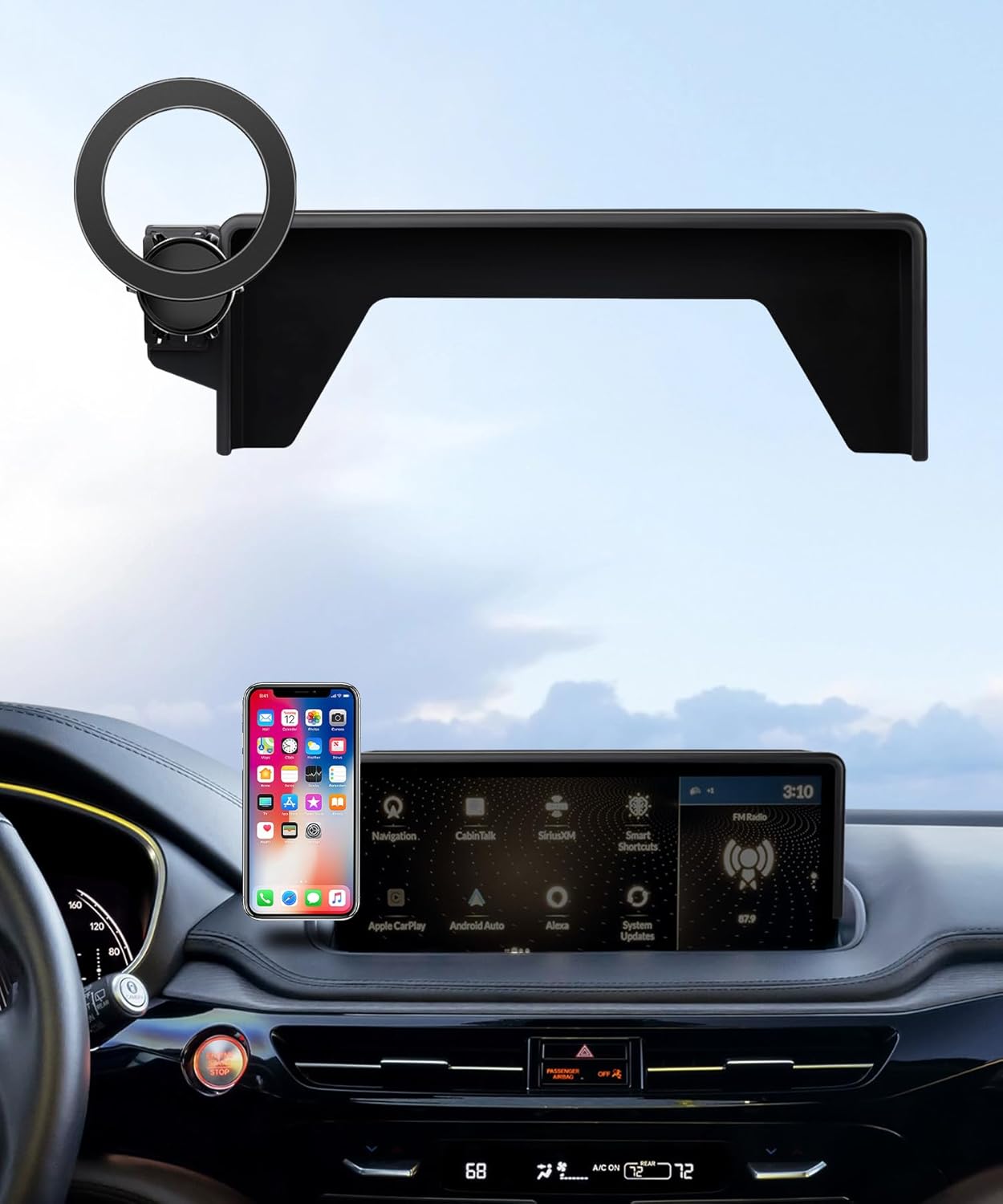 Car Phone Holder for 2025 2026 Acura MDX Accessories 12.3-Inch Screen Fixed Clip, 360° Rotation Phone Mount Compatible with MagSafe, Cell Phone Holder Does Not Affect Air Vent