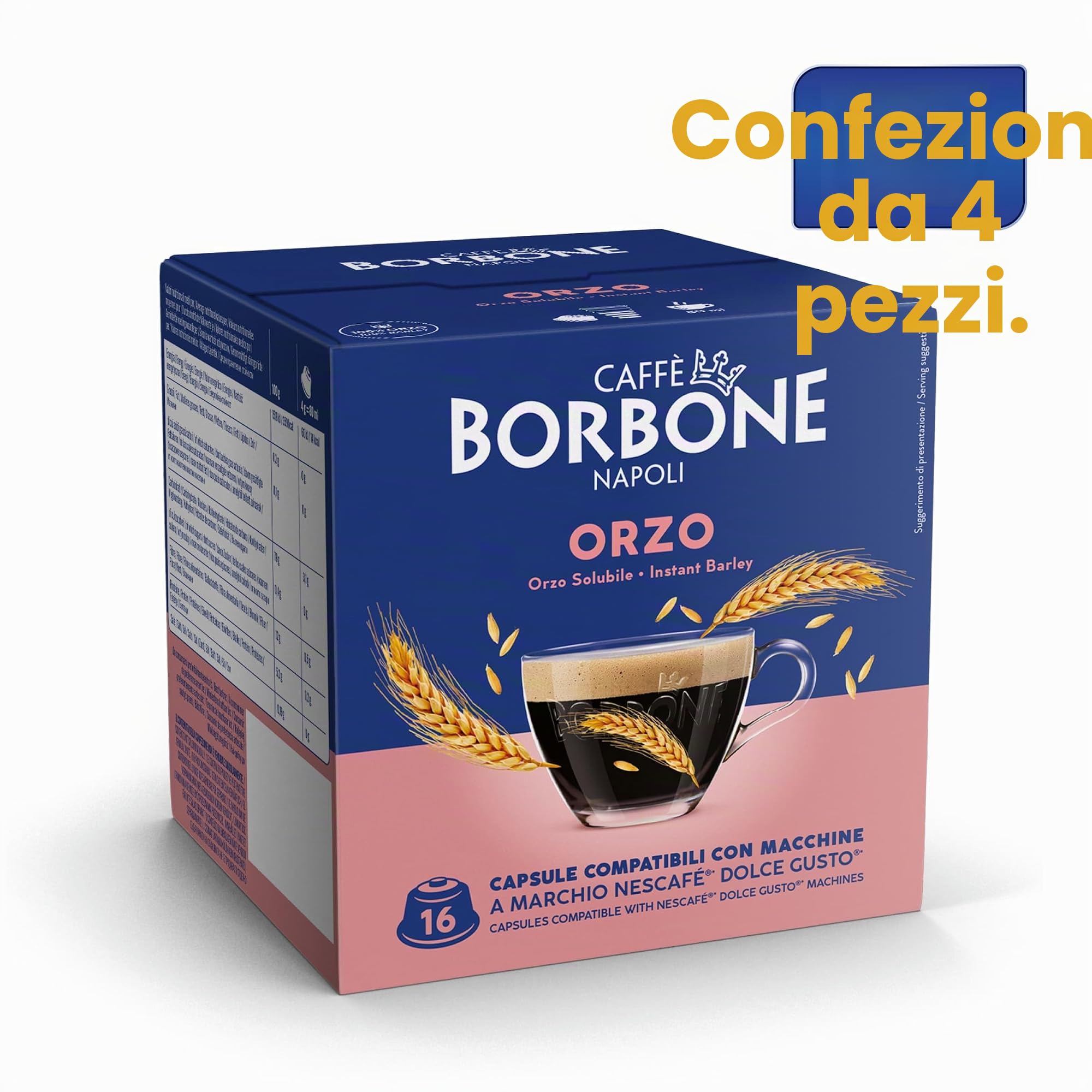 CAFFÈ BORBONE 154 Capsule Compatibili con le Macchine a marchio Nescafè® Dolce Gusto® - Kit Assortito: 90 Miscela Blu Espresso + 64 Orzo Solubile (4 Confezioni da 16) - Set Espresso e Orzo