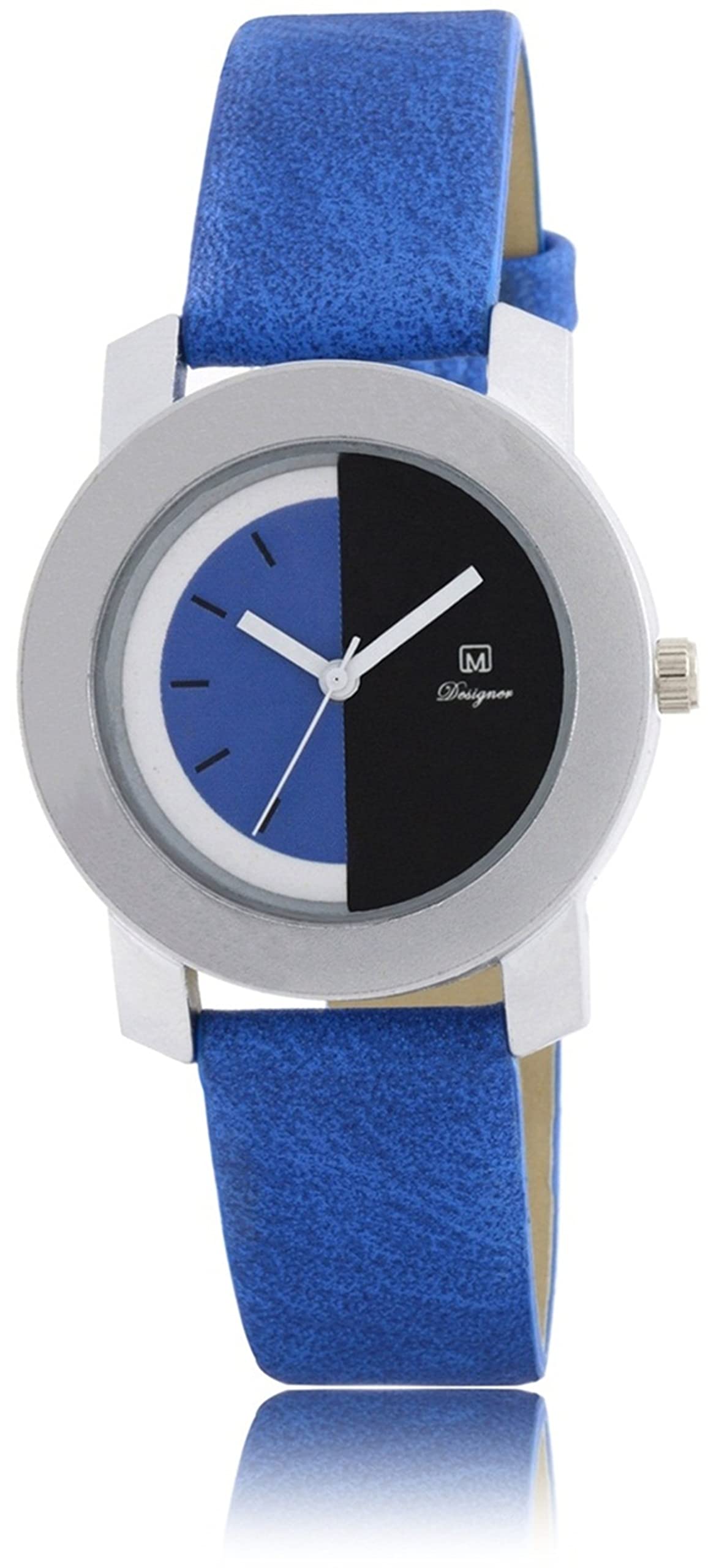 OM DESIGNER Leather Analog Women and Girls Watch BL-54 Blue (B09T1QN4JC) Amazon Price History, Amazon Price Tracker